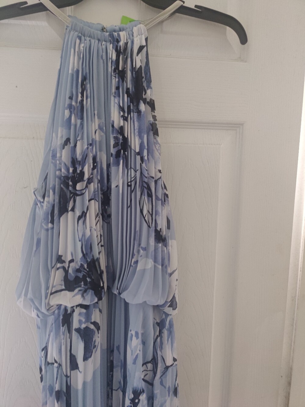 MSK Women's Pale Blue Floral Chain Halter Maxi Dress - Picture 5 of 7